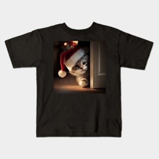 Who wouldn't want this kitten as a Christmas present? Kids T-Shirt